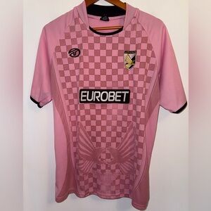 Vintage Palermo FC Pink Checker Jersey With Crest & Eurobet